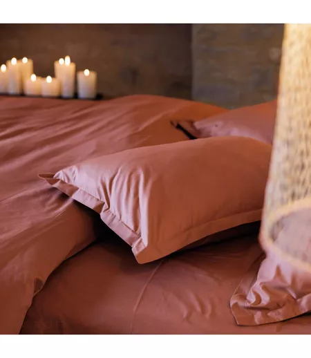 Parure de lit uni percale de coton MANOIR Taie 50x70 cm
