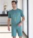 Men's Printed Pajama Short Set - Blue 
