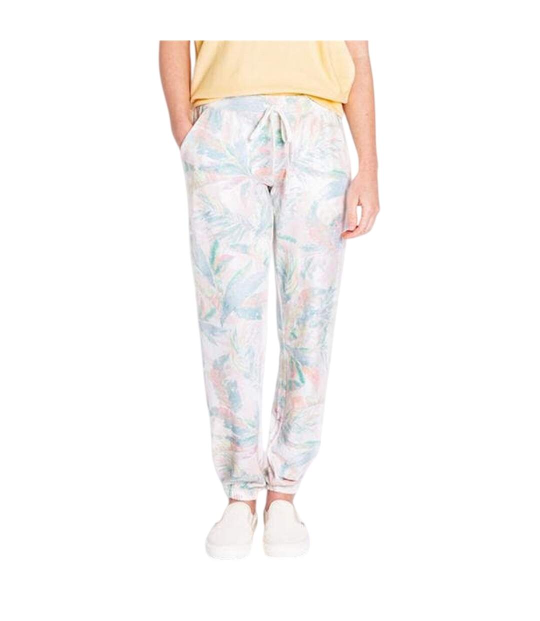 Pantalon De Détente Motif/style Imprimé Palmier Femme Marron Bleu Sarcelle PJ Salvage-1