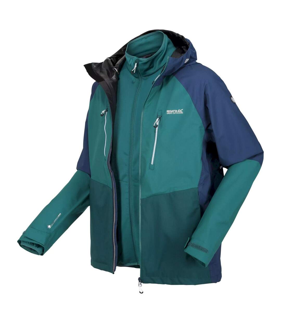 Veste imperméable sacramento homme bleu amiral / sarcelle Regatta-3