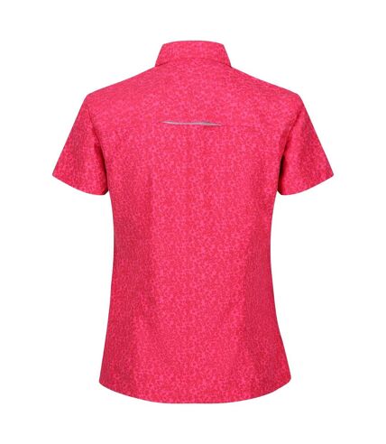 Regatta Womens/Ladies Mindano VIII Ditsy Print Short-Sleeved Shirt (Flamingo Pink Potion) - UTRG9703