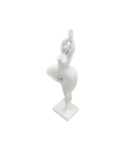 Statuette Femme Debout en Résine Yoga 45cm Blanc