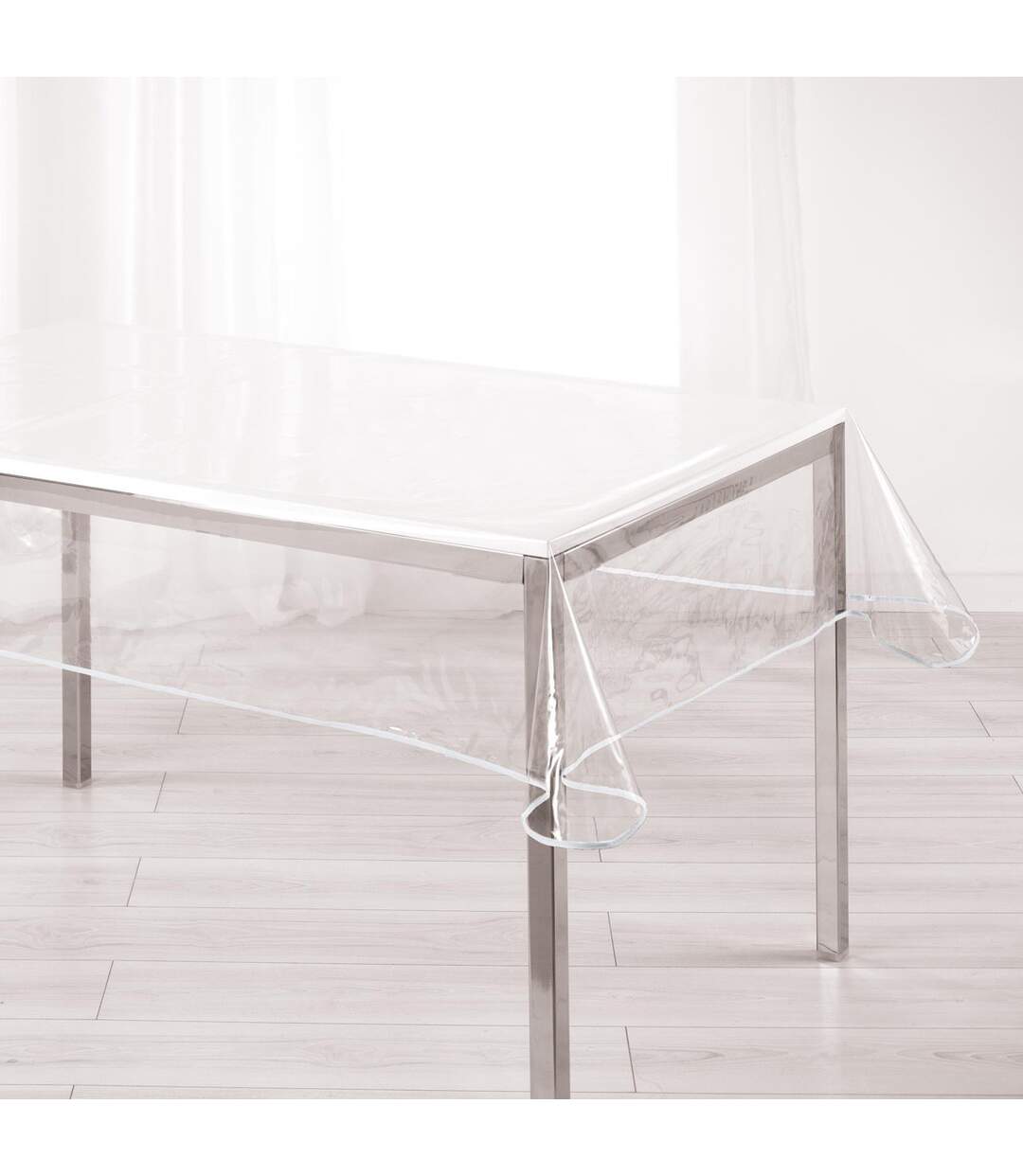 Nappe Cristal Garden 140x240cm Transparent & Blanc-1