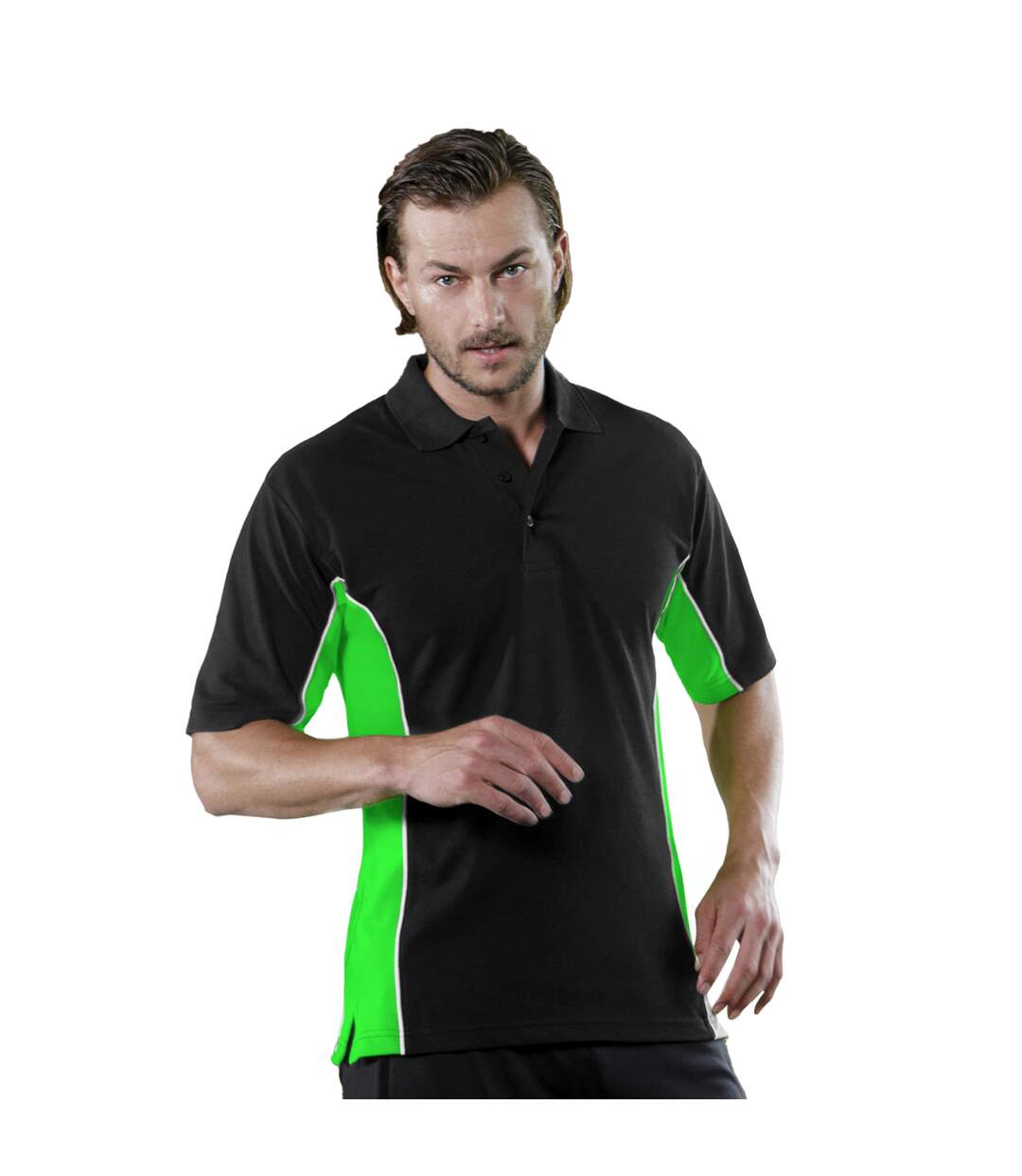 Gamegear - Polo à manches courtes - Homme (Noir/Citron vert/Blanc) - UTBC412