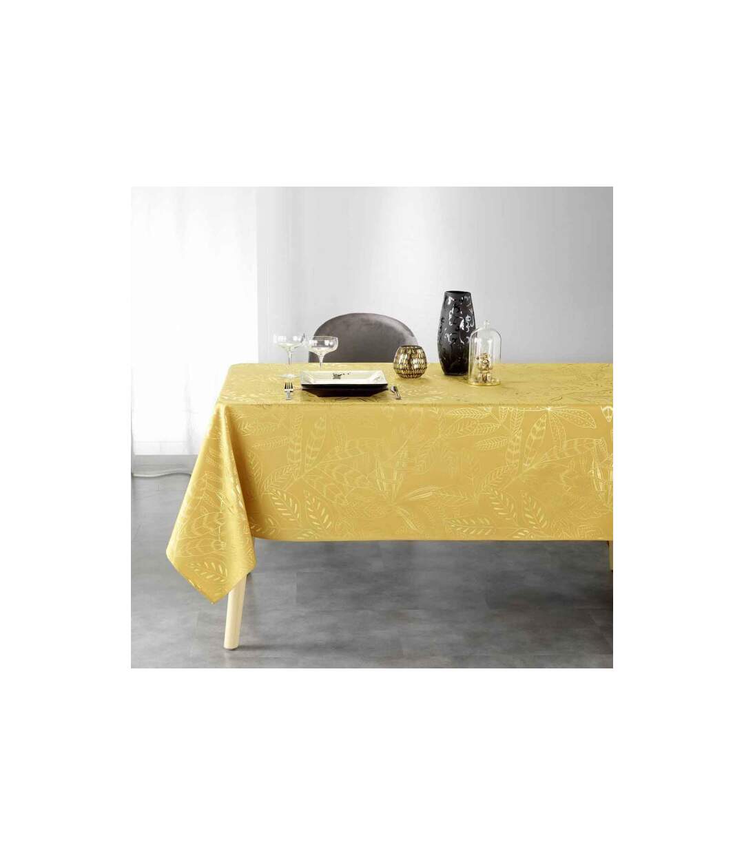 Nappe Imprimée Déco Belflor 150x240cm Jaune-3