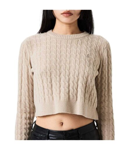 Sweat Motif/style Maille Torsadée Tinsbury Femme Beige Gris Jack Wills