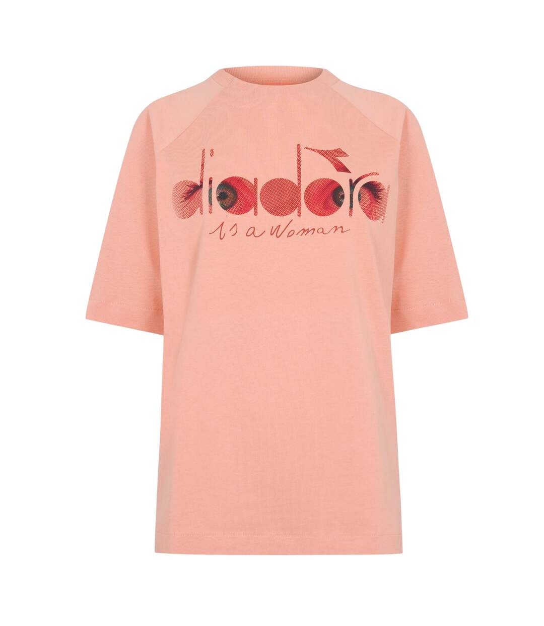 T-shirt Manches Raglan Motif/style Fleurs Femme Corail Rouge Diadora-1