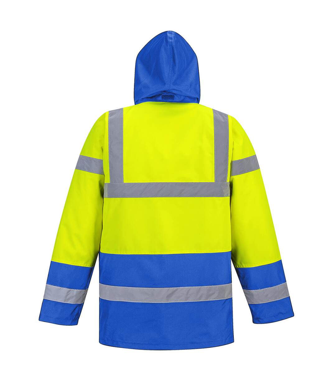 Mens contrast hi-vis winter traffic jacket yellow/royal blue Portwest