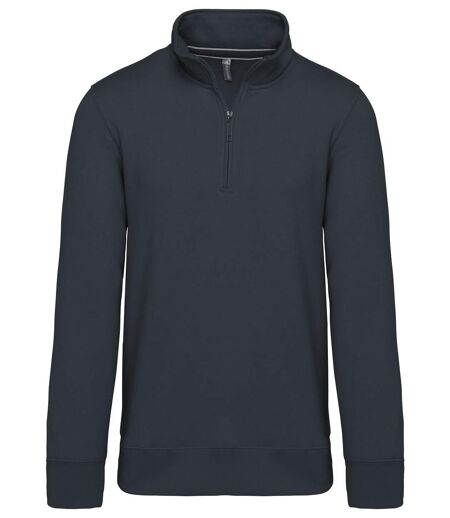 Sweat-shirt col zippé - K487 - bleu marine