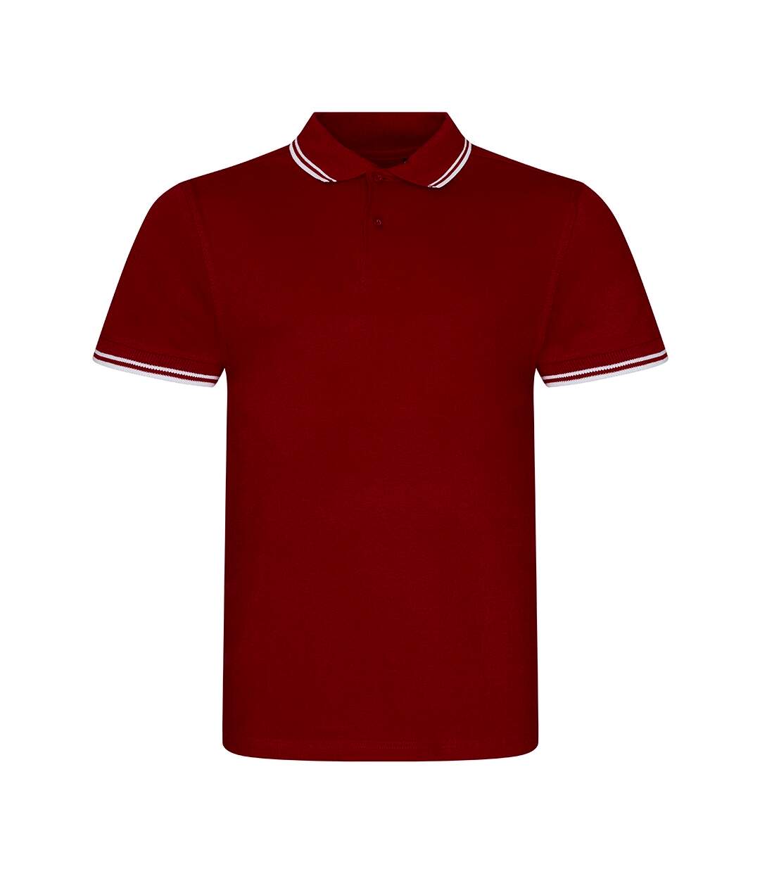 Mens t-shirt polo hommes rouge / blanc AWDis-1