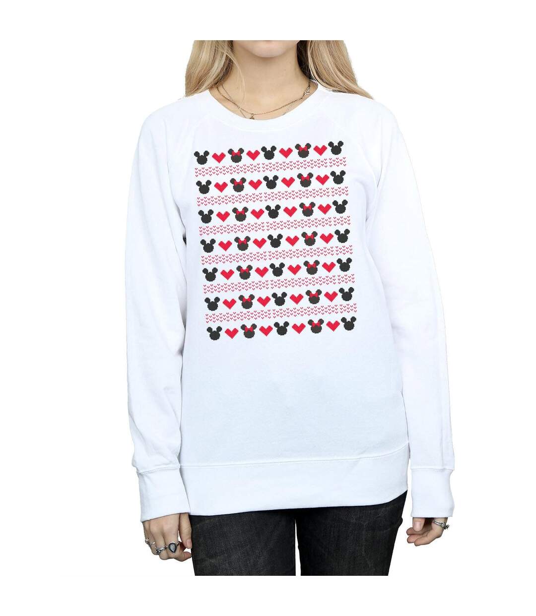 Disney Pantalon de survêtement Mickey And Minnie Christmas Hearts Womens/Ladies (Blanc) - UTBI9141-3
