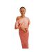 Robe Longue Asymétrique À Manches Bouffantes Et Motif Géométrique Femme Rose Never Fully Dressed-3