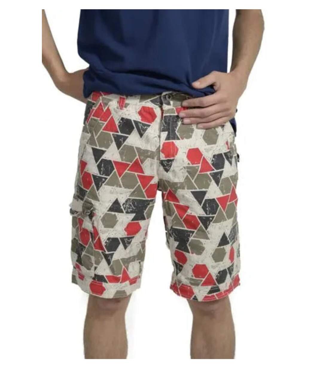 Bermuda homme en toile motifs imprimés - Coton - Décontracté