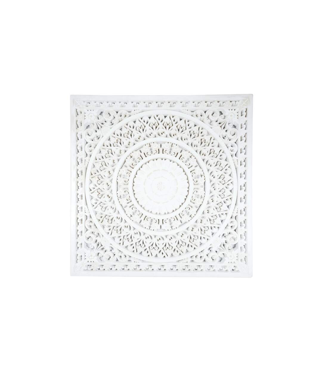 Décoration Murale en Bois Moulure 80cm Blanc-1
