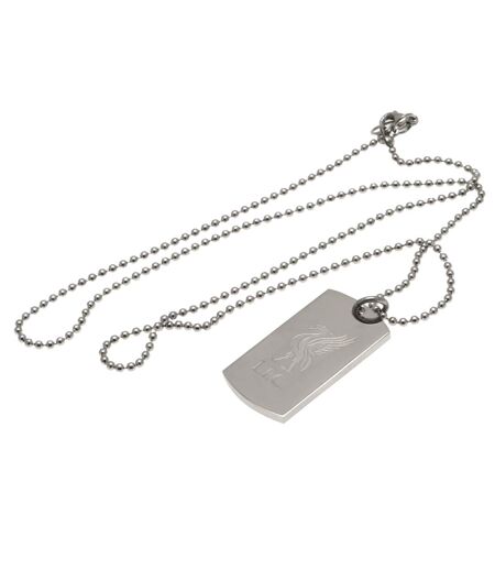 Liverpool FC Engraved Liverbird Dog Tag And Chain (Silver) (One Size) - UTTA3047