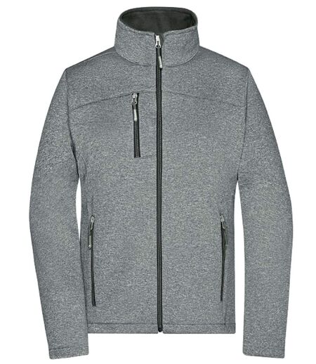 Veste softshell - Femme - JN1147 - gris chiné et noir