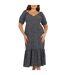 Robe Mi-longue Manches Courtes Motif/style À Pois Femme Noir Violet Brave Soul-2
