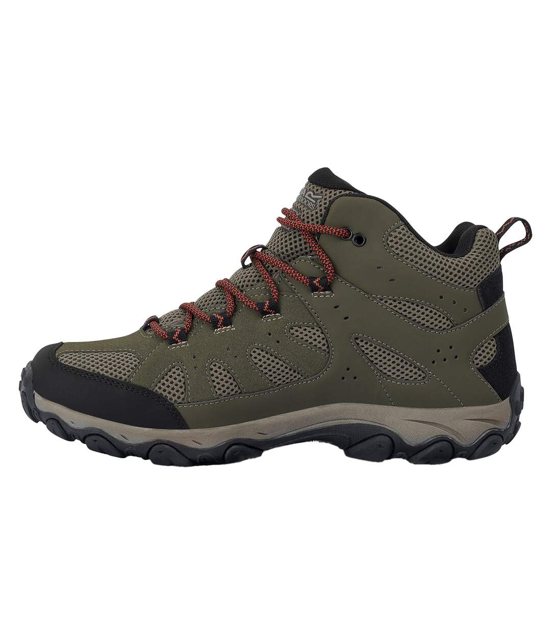 Chaussures De Marche Edgepoint Homme Vert Kaki Foncé Orange Regatta-3