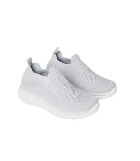 Womens/ladies annabel knitted slip-on trainers grey Good For The Sole