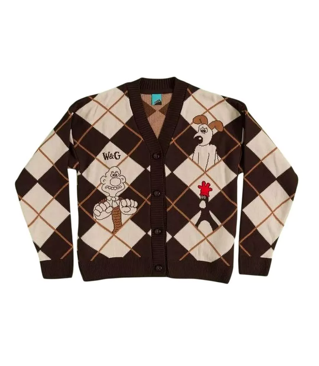 Cardigan Adulte Beige Marron Wallace And Gromit-2