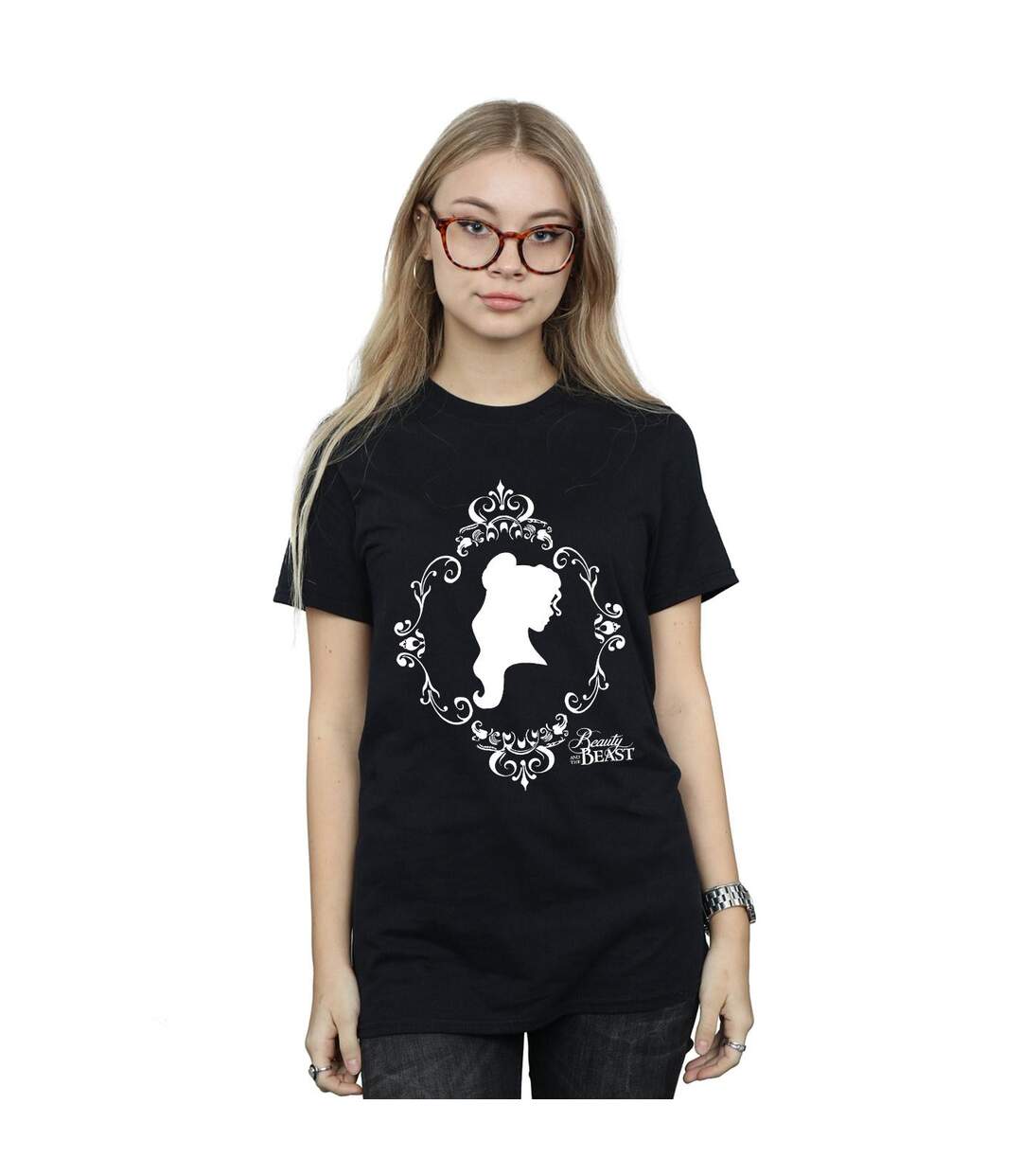 Disney Princess - T-shirt BELLE SILHOUETTE - Femme (Noir) - UTBI42614-2