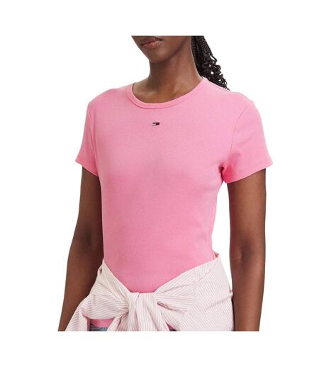 T-shirt rose femme tommy hilfiger slim