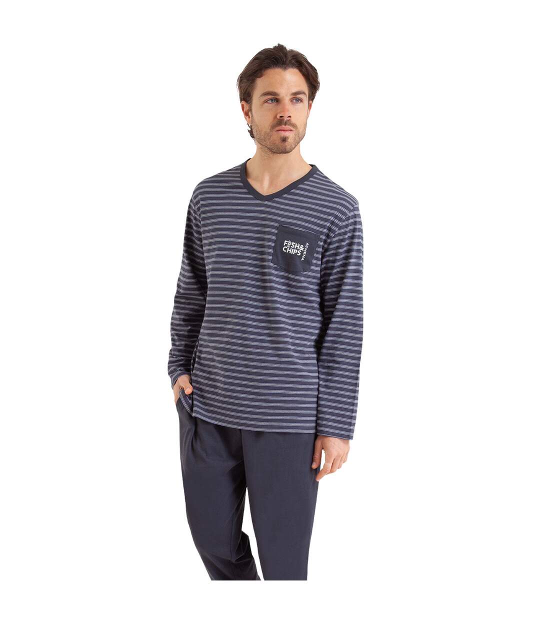 Pyjama long homme Rayures Fish & Chips