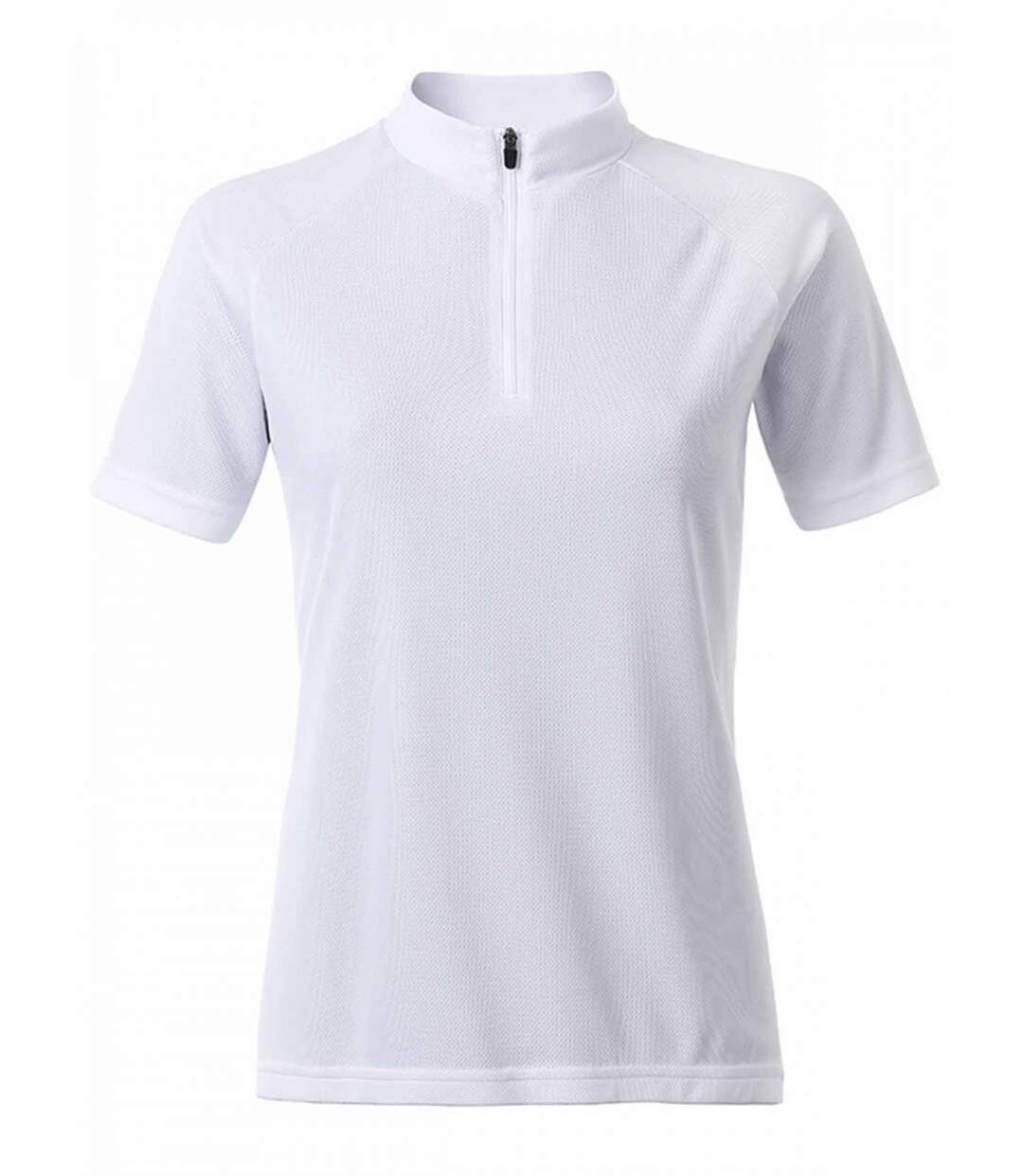 maillot cycliste zippé - FEMME - JN511 - blanc-2