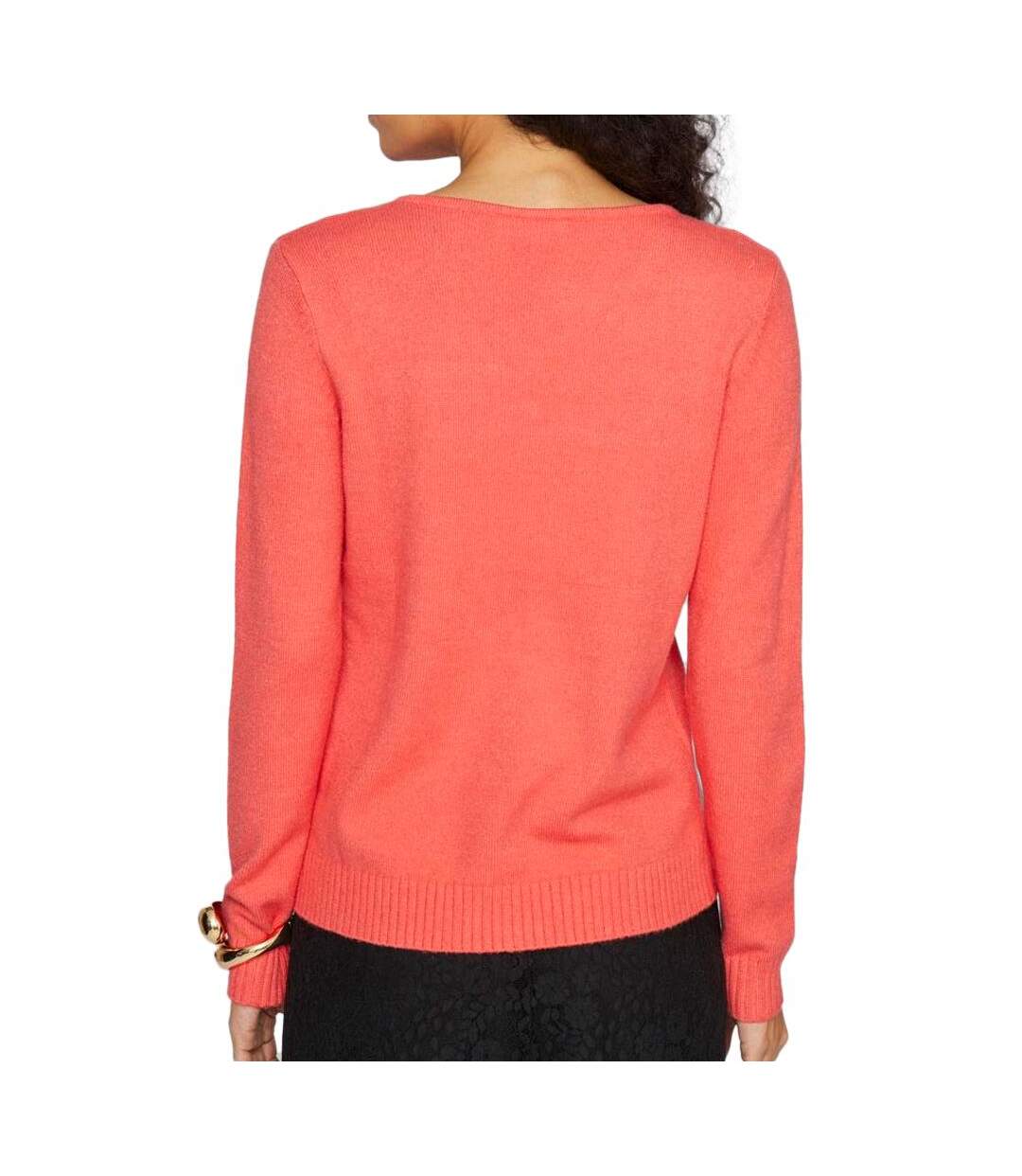 Pull Col V Rose Fluo Femme Vila 69 - 3XL-2