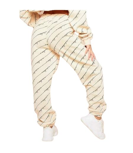 Pantalon De Jogging Motif/style Slogan Femme Crème Missy Empire