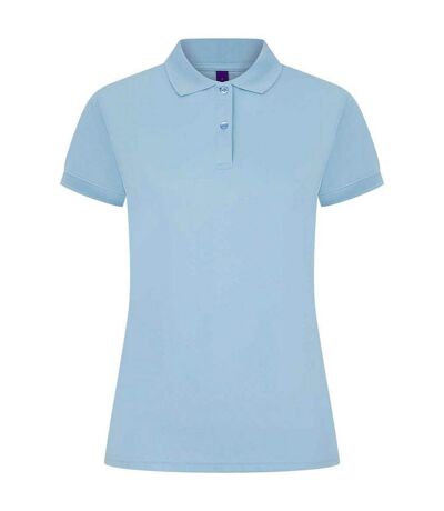 Womens/ladies pique polo shirt light blue Henbury