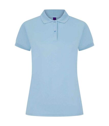 Womens/ladies pique polo shirt light blue Henbury