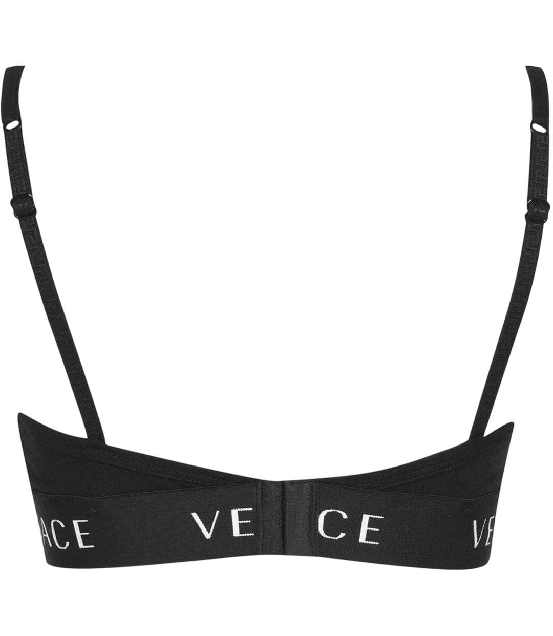 Womens/ladies Essentials Triangle Cups Bra Black Versace-3