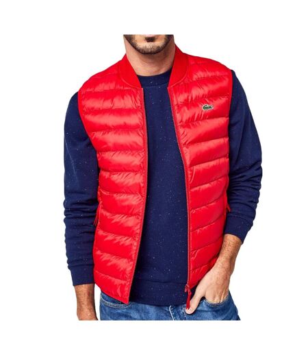Doudoune sans manche rouge homme lacoste bh0537