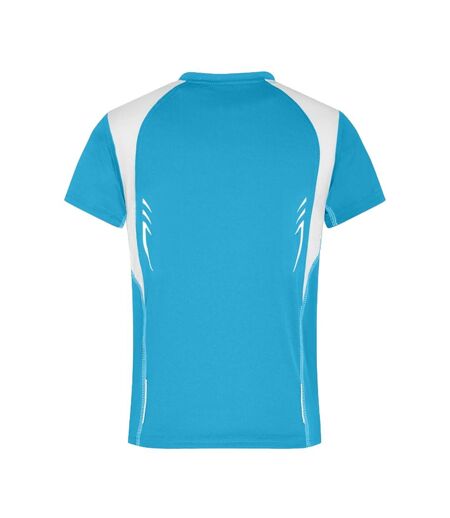 T-shirt Course À Pied Homme Turquoise Vif Blanc James And Nicholson