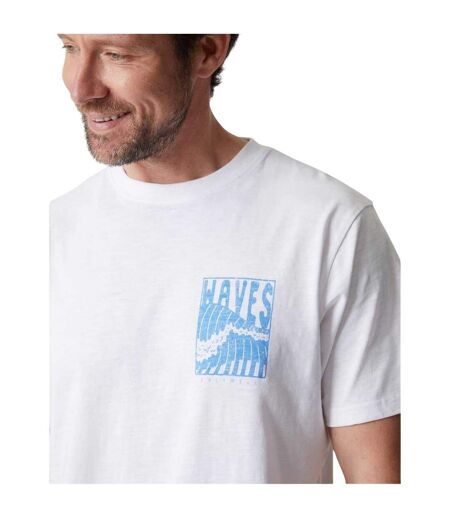 Mens Argyle Waves Regular T-shirt White Saltwell