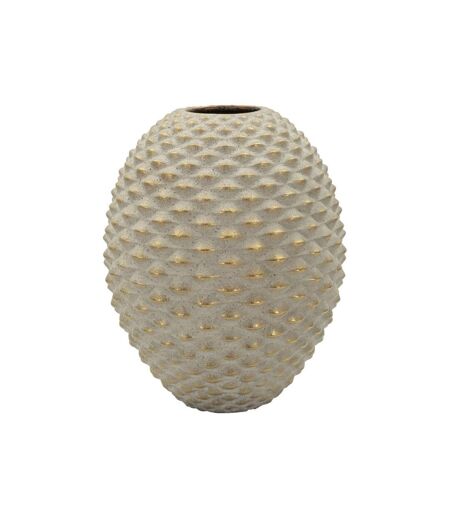 Vase Design en Céramique Pepipas 36cm Gris & Or