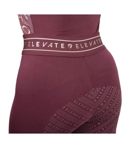 Womens/ladies Elevate Allure Horse Riding Tights Berry Hy