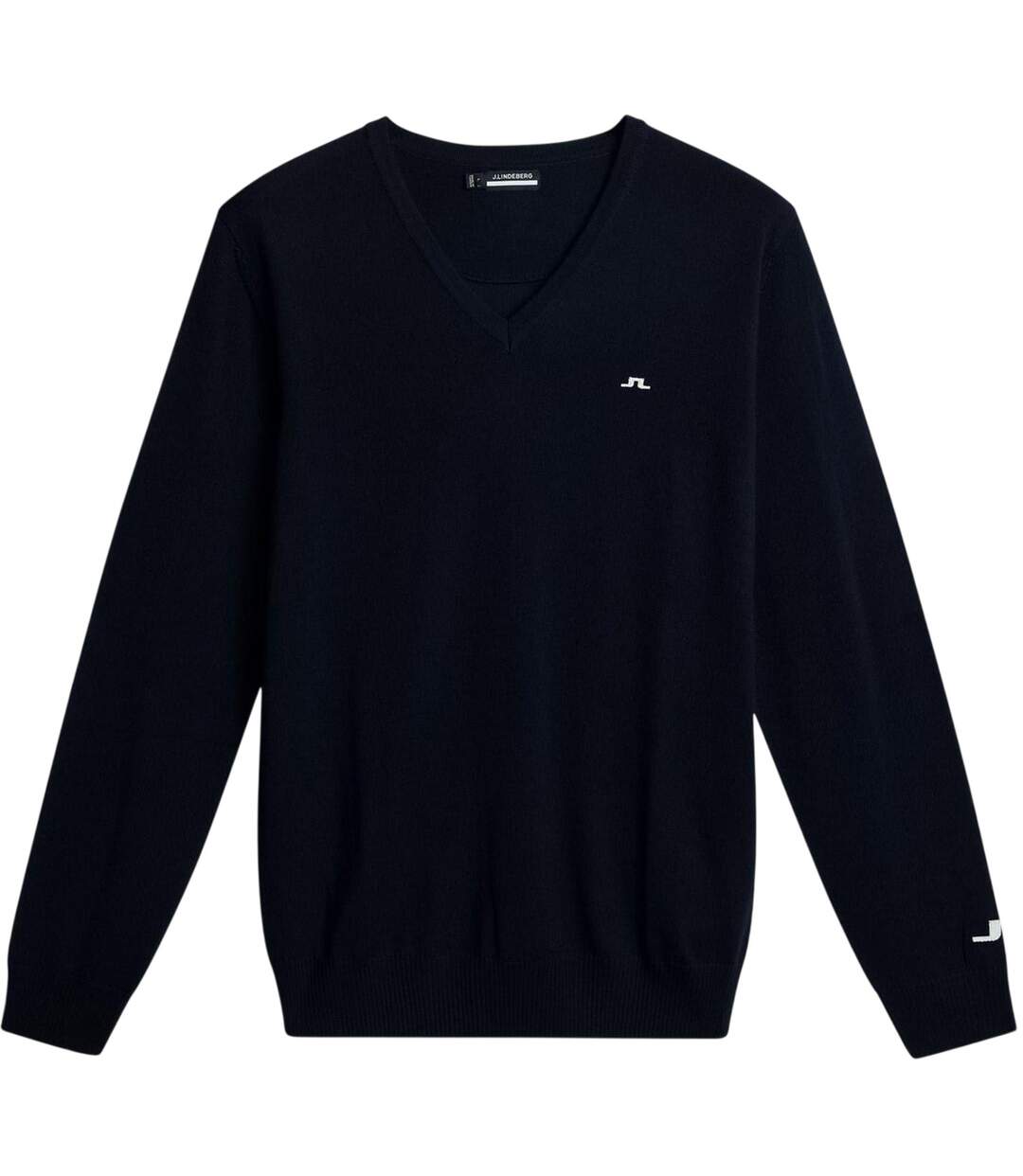 Mens Lymn Embroidered Logo Knitted V Neck Sweatshirt Navy J.Lindeberg-2