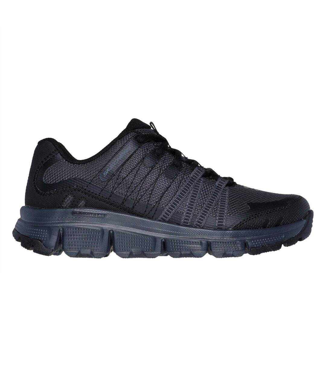Womens/ladies Hotmelt Lace Up Trainers Charcoal Black Skechers-3