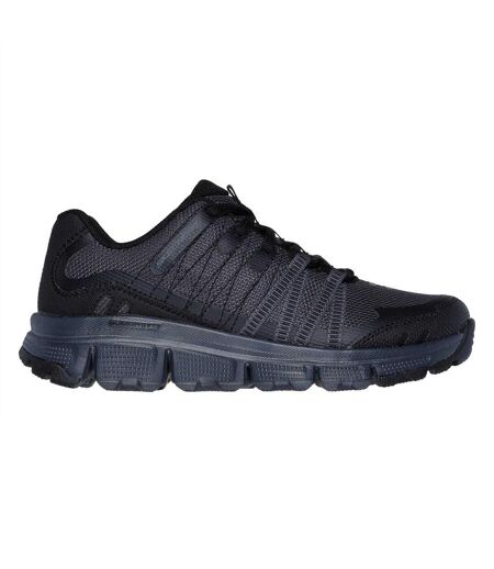 Womens/ladies Hotmelt Lace Up Trainers Charcoal Black Skechers