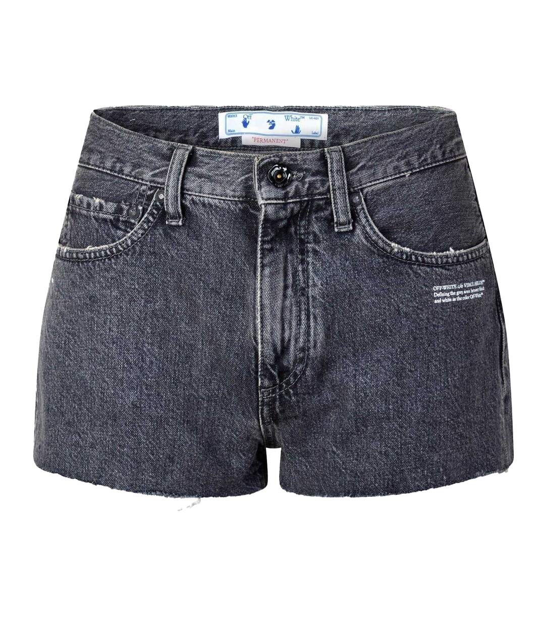 Short Motif/style Usé Femme Gris Foncé Blanc Off White-1