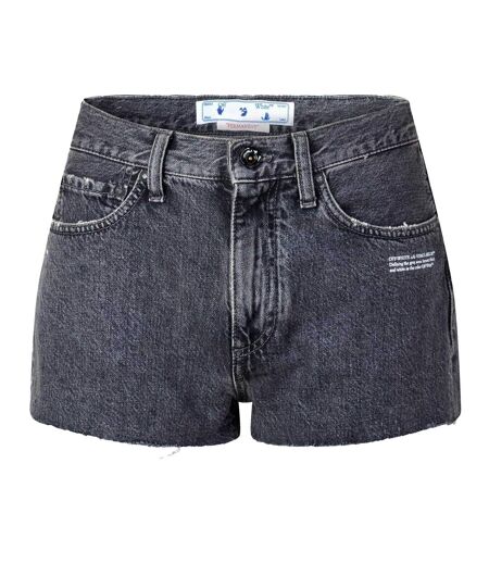 Short Motif/style Usé Femme Gris Foncé Blanc Off White
