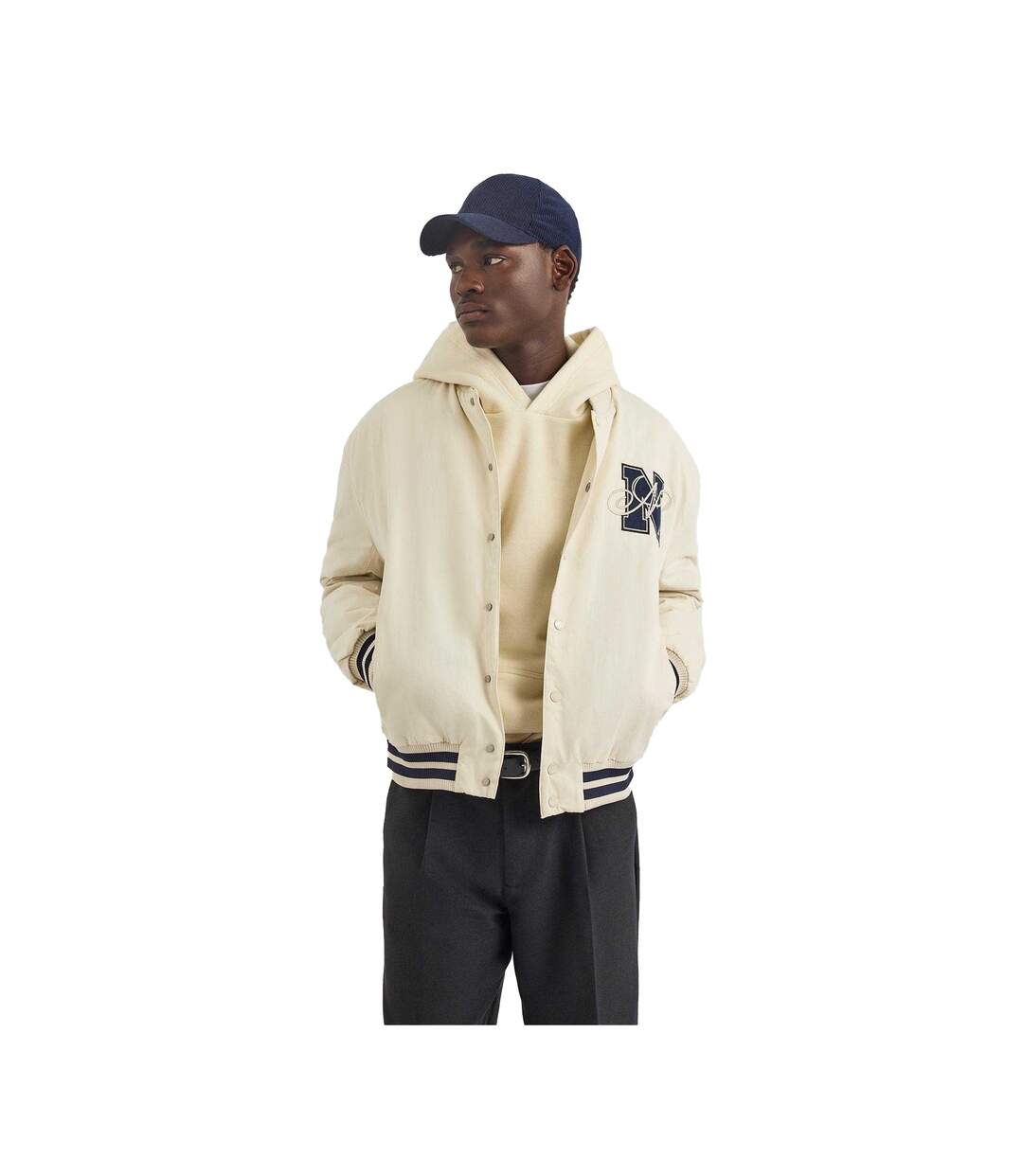 Mens Dreman Letterman Jacket Dark Navy Nautica-3
