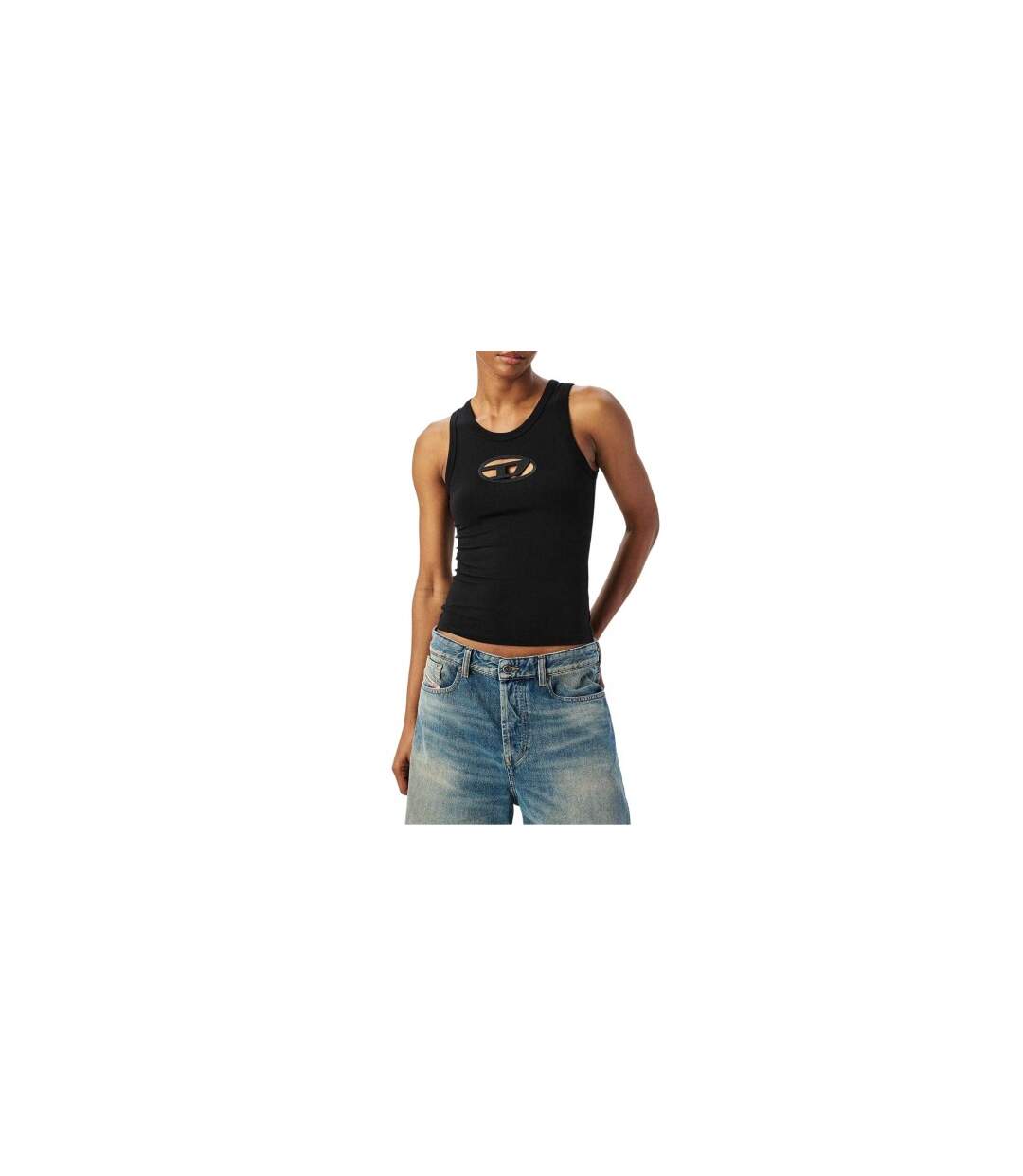 Débardeur Motif/style Logo Ovale T-lynys Femme Noir Diesel-1