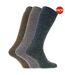 Mens Thermal Wool Blend Long Wellington Boot Socks (Pack Of 3) (Brown/Blue/Grey) - UTMB147-1