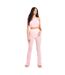 Womens/ladies Mesh Flared Trousers Pink Missy Empire-1