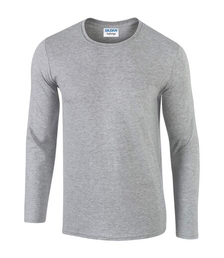 Gildan Pack of 5 Mens Soft Style Long Sleeve T-Shirt  (Sport Grey (RS))
