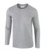 Gildan Pack of 5 Mens Soft Style Long Sleeve T-Shirt  (Sport Grey (RS)) - UTBC4808