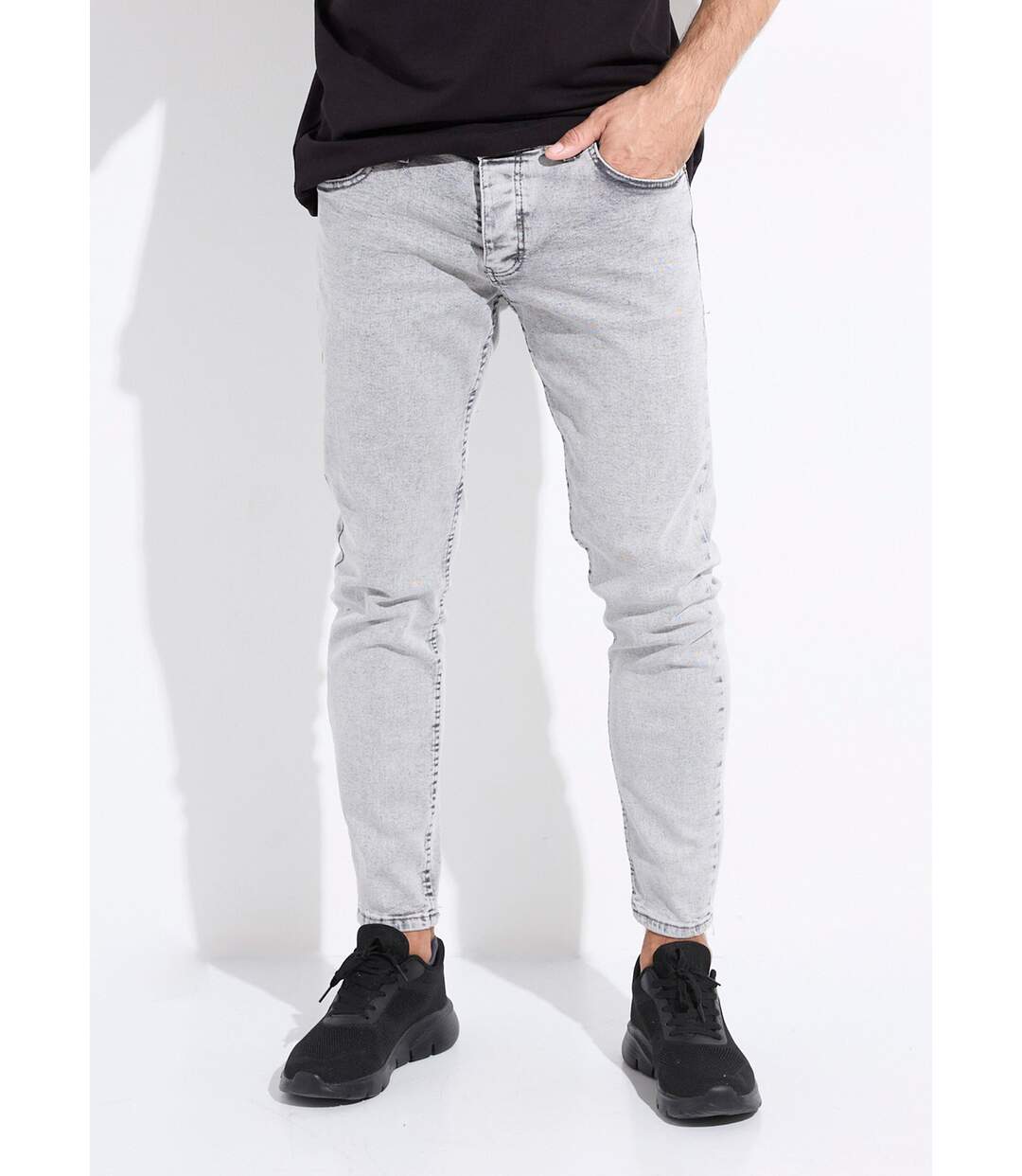 Jean 5 poches slim délavé, coupe slim-1